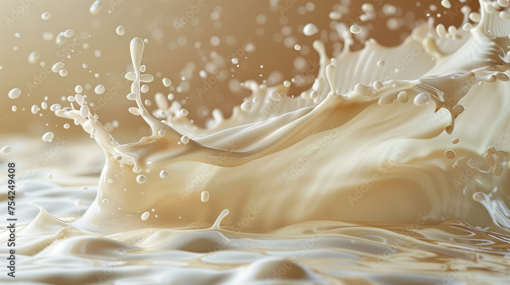 milk splash on white. generarive ai milk splash on white. generarive ai