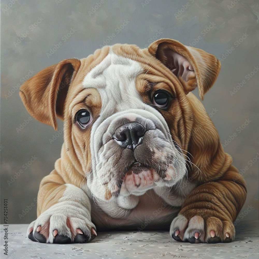 english bulldog puppy portrait