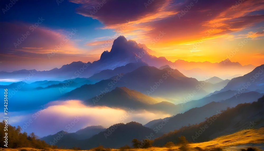 Fototapeta premium unset in the sky