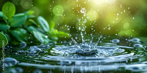 Conserving water to sustain our environment and preserve natural resources longevity. Concept Water Conservation  Sustainable Resources  Environmental Protection