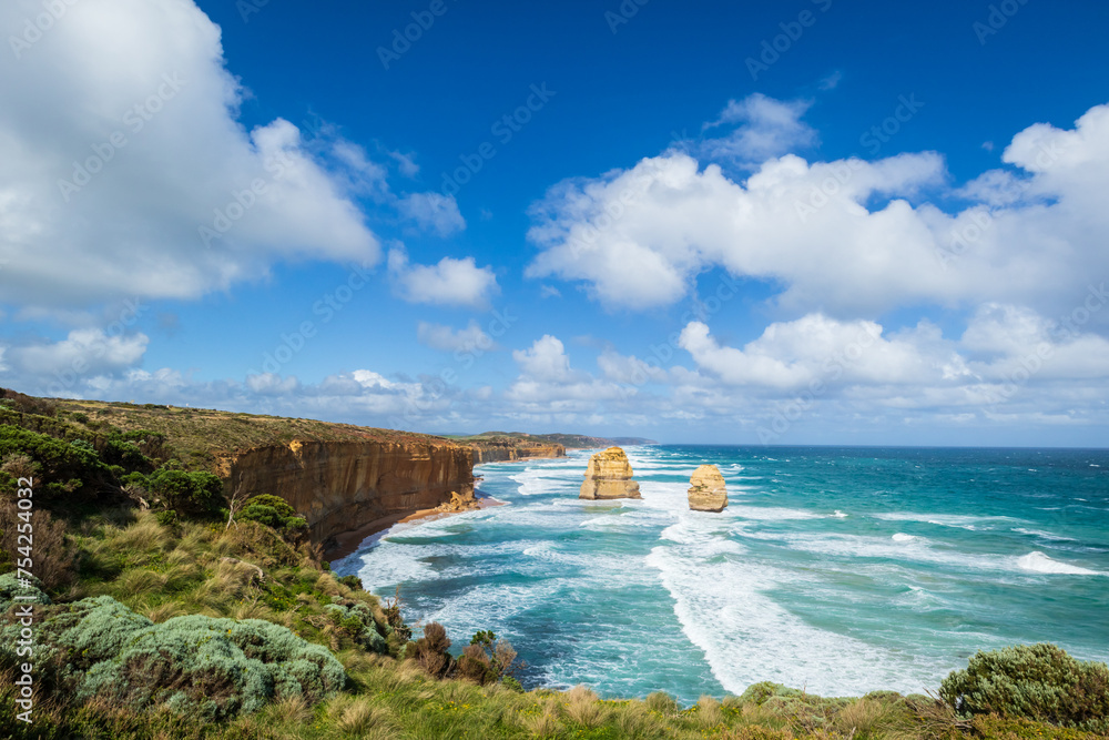 Timeless Silhouettes of the Twelve Apostles at Noon, Great Ocean Road, Australia