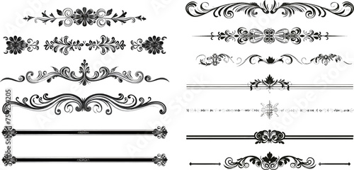 Set of Simple Decorative Page Dividers and Design Elements