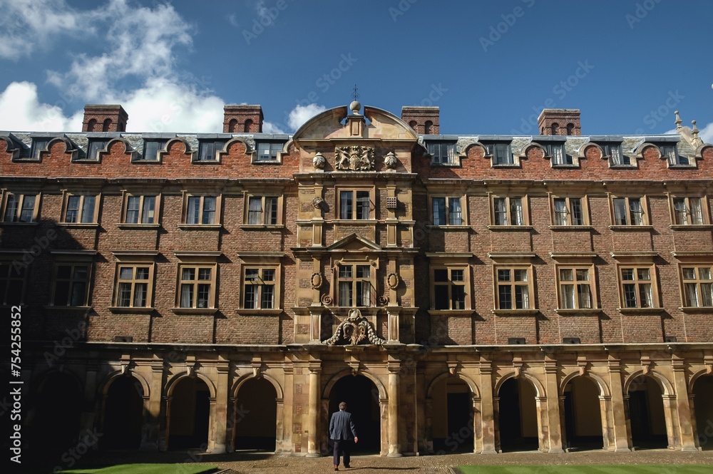 Third court of St John's College, constituent college of University of Cambridge, England, UK