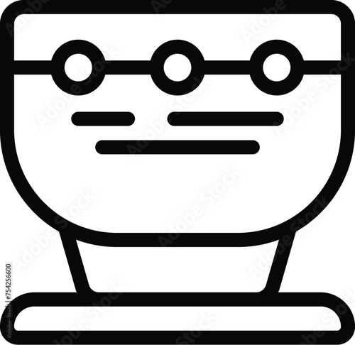 Table service tools icon outline vector. Tableware bowl. Canteen food implements