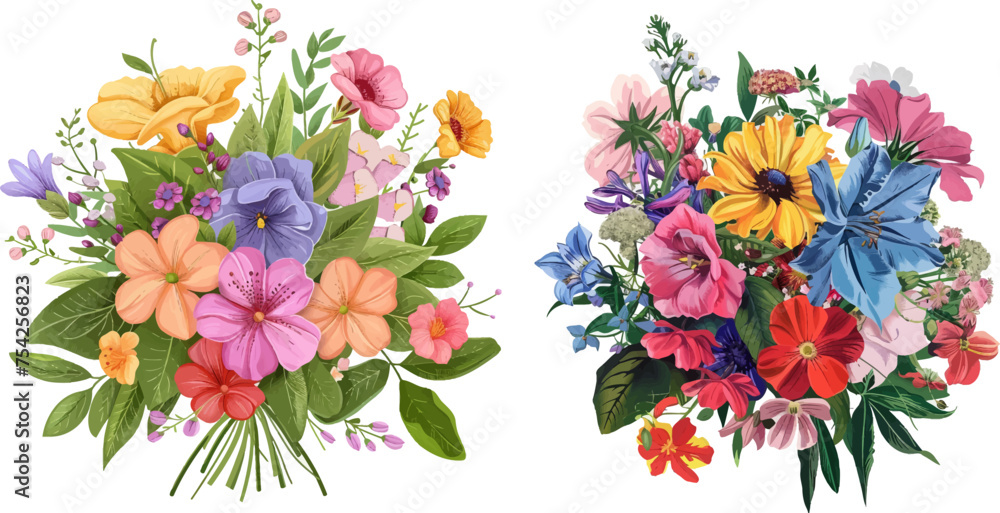 Mixed flower bouquet isolated