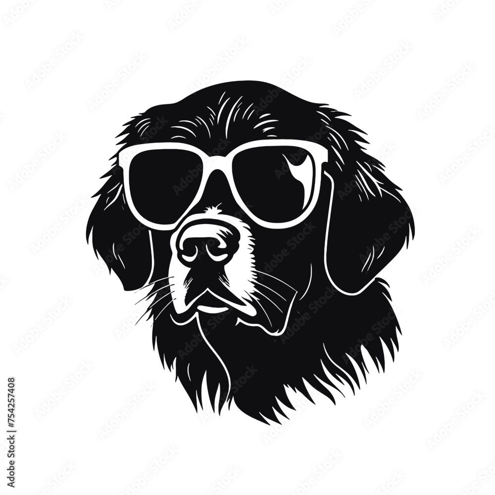 Golden Retriever - Vector black dog silhouette isolated Golden Retriever - Vector black dog silhouette isolated