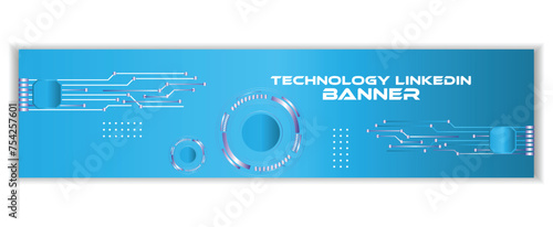 linkedin Technology banner template design with gradient Background