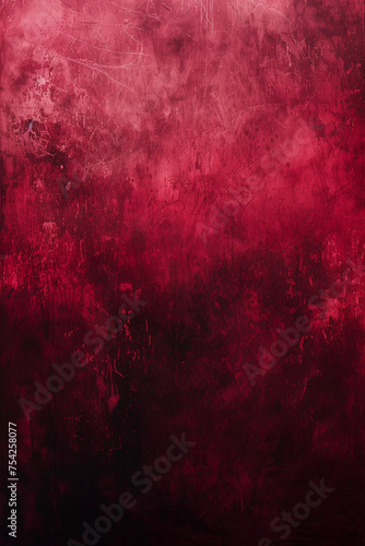 An old grunge red background, with its rough edges and imperfections, creates a sense of rawness and authenticity. Paint gradient red to black with grain background