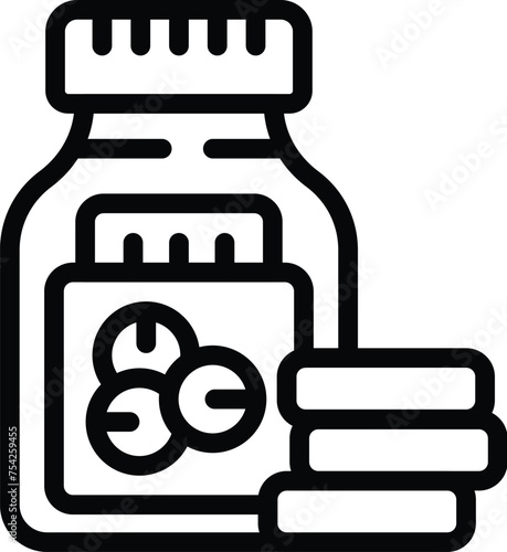 Contraceptive medication icon outline vector. Oral women contraception. Avoid pregnancy period