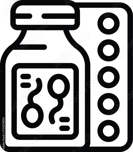 Contraceptives regimen icon outline vector. Contraception prescription. Avoid monthly fertilization
