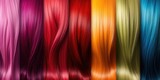 Vibrant close up of colorful hair strands. Ideal for beauty and fashion concepts