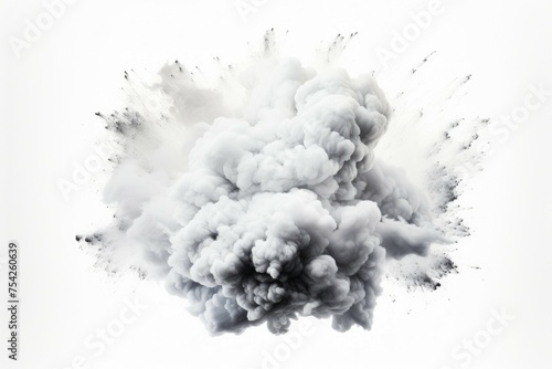 A black and white photo of a billowing smoke cloud. Suitable for various design projects