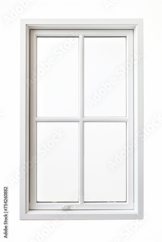 A white window with four panes of glass. Suitable for home decor or architecture projects