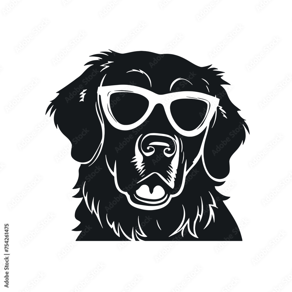 Fototapeta premium Golden retriever eyeglasses