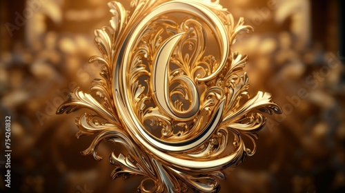 Elegant gold and silver letter O on a shimmering gold background. Perfect for design projects or branding materials