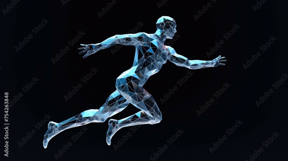 A man running in the dark, suitable for action or mystery themes