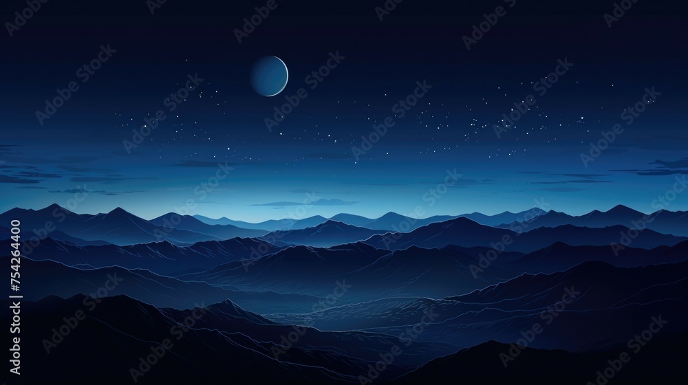 Fototapeta premium A stunning view of a mountain range at night. Perfect for outdoor and nature enthusiasts