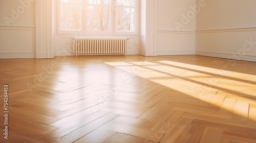 Wallpaper Mural Simple empty room with window and radiator. Suitable for home renovation projects Torontodigital.ca