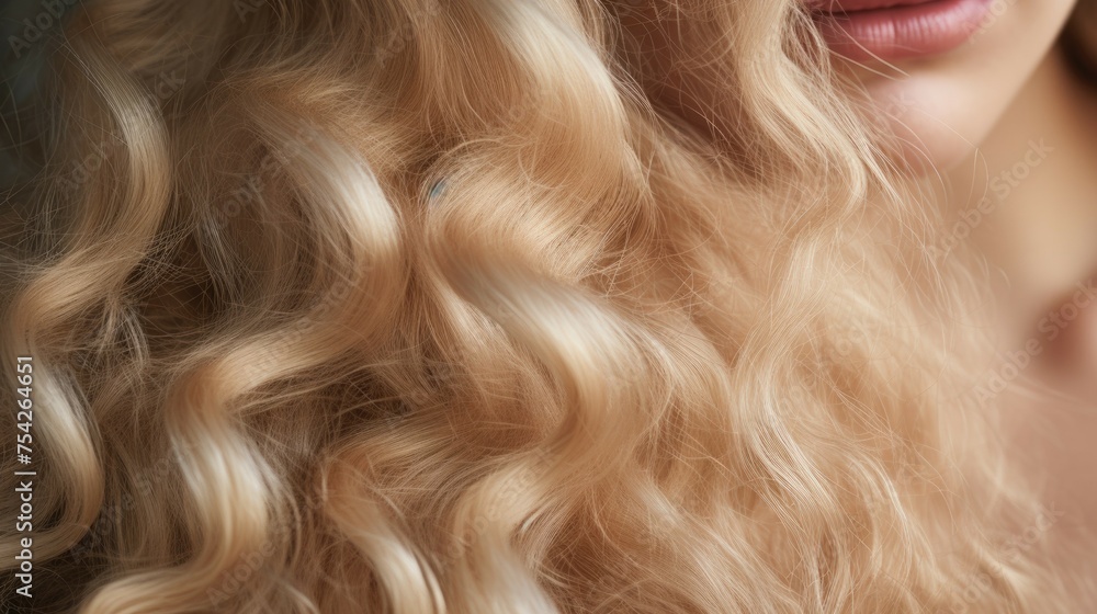 Close up of a woman with long blonde hair, suitable for beauty and fashion concepts Close up of a woman with long blonde hair, suitable for beauty and fashion concepts