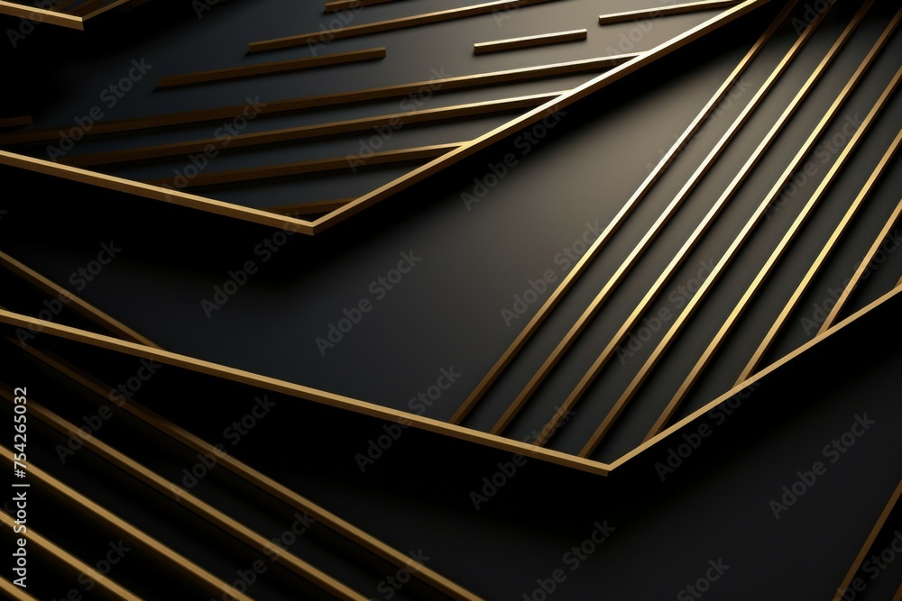 Abstract black and gold background with lines, suitable for various design projects Abstract black and gold background with lines, suitable for various design projects