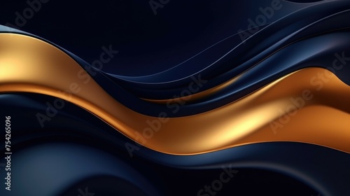 A stylish black and gold abstract background with elegant waves. Perfect for luxury and modern design projects
