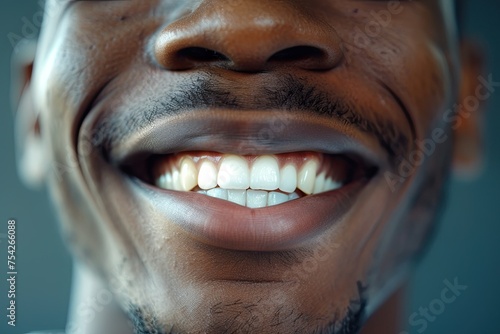 A man with a big smile on his face, showing his teeth