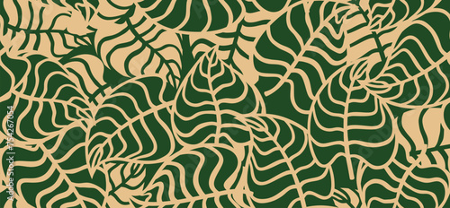Floral leaves seamless pattern. 