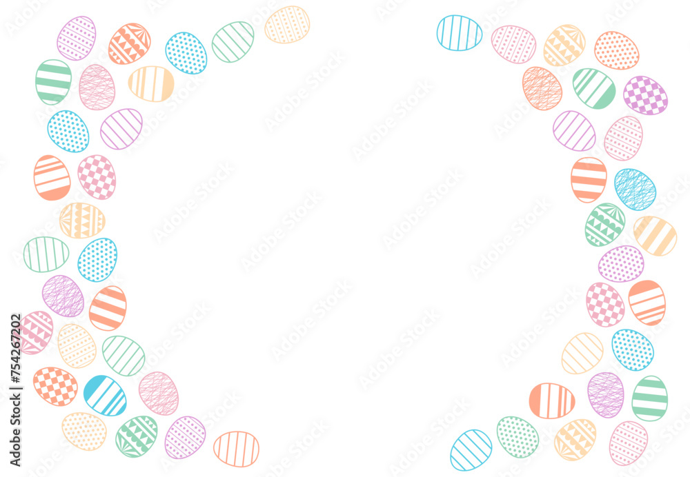Painted Easter eggs frame, border with copy space on transparent. Line art style design, isolated vector. Easter holiday clip art, seasonal card, banner, poster, element, background Painted Easter eggs frame, border with copy space on transparent. Line art style design, isolated vector. Easter holiday clip art, seasonal card, banner, poster, element, background