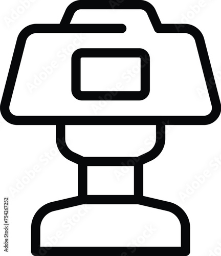 Nightlight lamp icon outline vector. Bedroom night illumination. Warm luminous spotlight