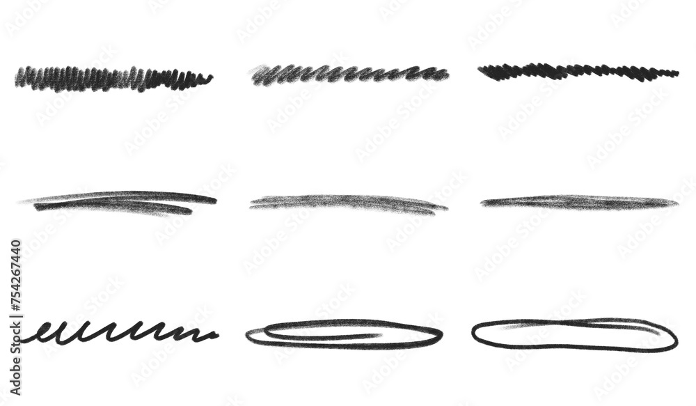 Set of black hand drawn scrawls, stripes, doodles, underlines, lines, highlights, elements, frames. Pencil style. Set of black hand drawn scrawls, stripes, doodles, underlines, lines, highlights, elements, frames. Pencil style.