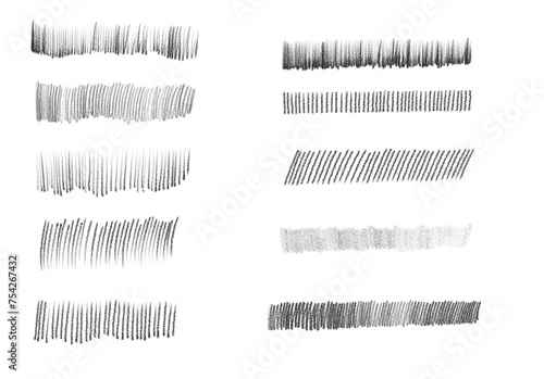 Принти на полотні Set of black hand drawn strokes, strikethrough, brushes