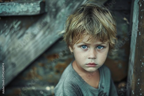 abandoned child in orphanage concept,psychological trauma