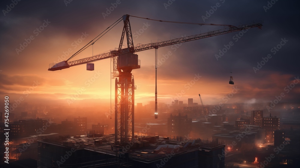 Image of construction crane at work.