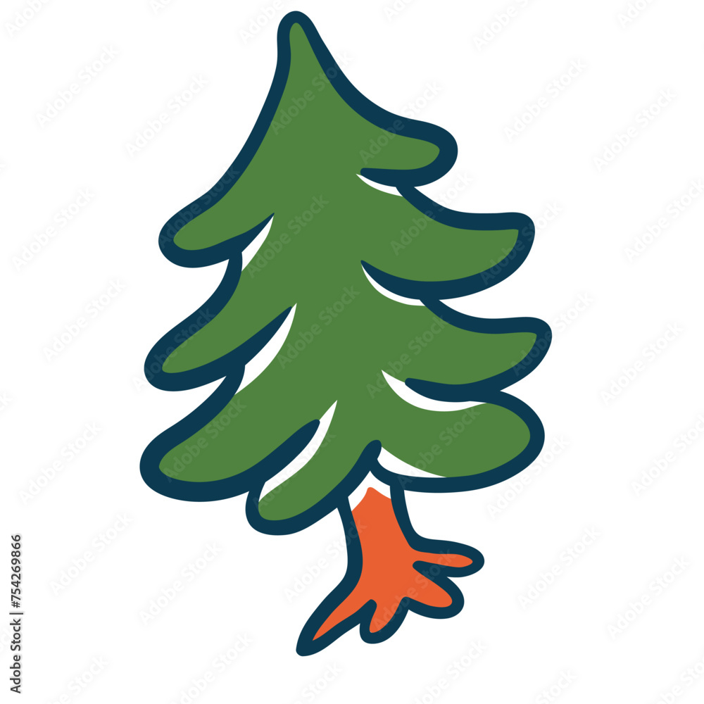 new year tree in flat style in vector. template for greeting card design sticker poster new year tree in flat style in vector. template for greeting card design sticker poster