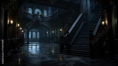Gothic Manor  Ghostly Residents Haunt Darkened 