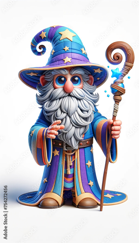 Wizard. An old magician. Isolated wizard on white background Wizard. An old magician. Isolated wizard on white background