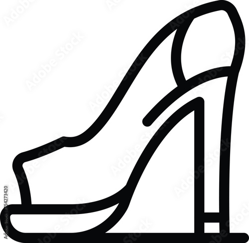 Woman heels icon outline vector. High female shoes. Fashion lady footwear