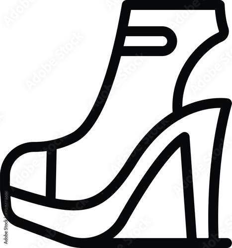 Woman pumps icon outline vector. High heels shoes. Voguish model footwear