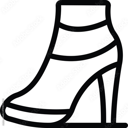High women boots icon outline vector. Chic female pumps. High heels footwear