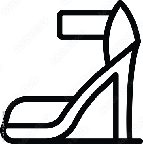 High sandals heels icon outline vector. Catwalk footwear. Female chic pumps