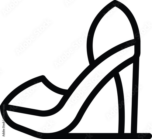 Graceful high heels icon outline vector. Designer shoes collection. Classy voguish footwear