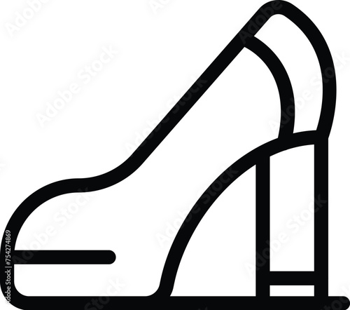 Model high heels icon outline vector. Catwalk footwear. Trendy fashion shoes collection