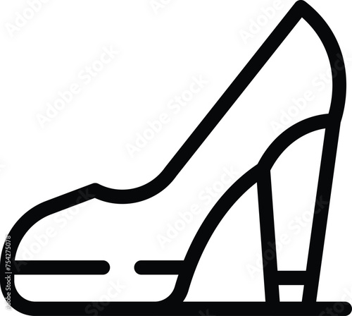 Tall heels icon outline vector. Feminine chic footwear. Refined stylish high shoes