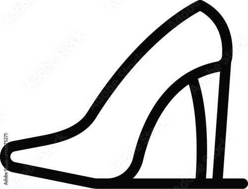 Elevated heels icon outline vector. Chic fashion lady pumps. Model footwear catwalk