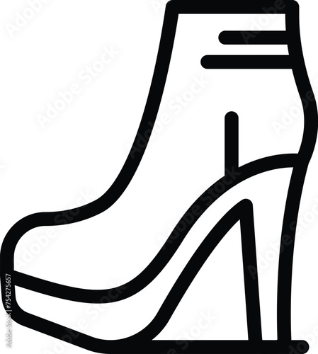 Ankle heels boots icon outline vector. Fashion footwear shopping. High heels shoes