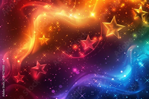 Multicolored Energy Flow star shape Background photo