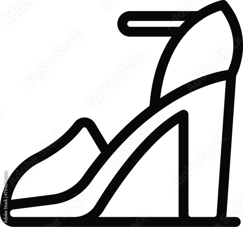 High rise sandals icon outline vector. Chic ladylike pumps. Voguish shoes boutique