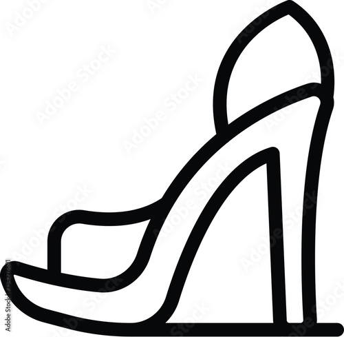Leather pumps icon outline vector. Female shoes shopping. Fashionable footwear boutique
