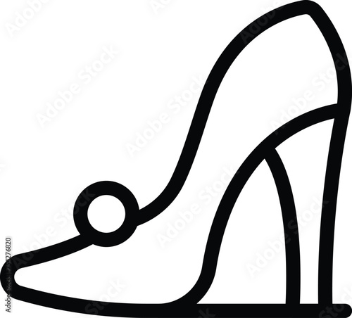 Leather stiletto icon outline vector. Voguish designer shoes collection. Feminine catwalk model