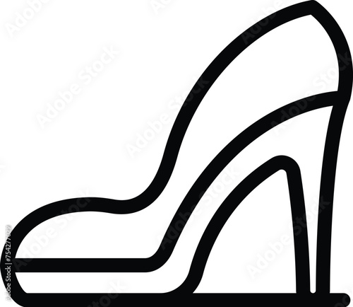 Dress elegant high heels icon outline vector. Evening outfit footwear. Feminine model pumps shoes